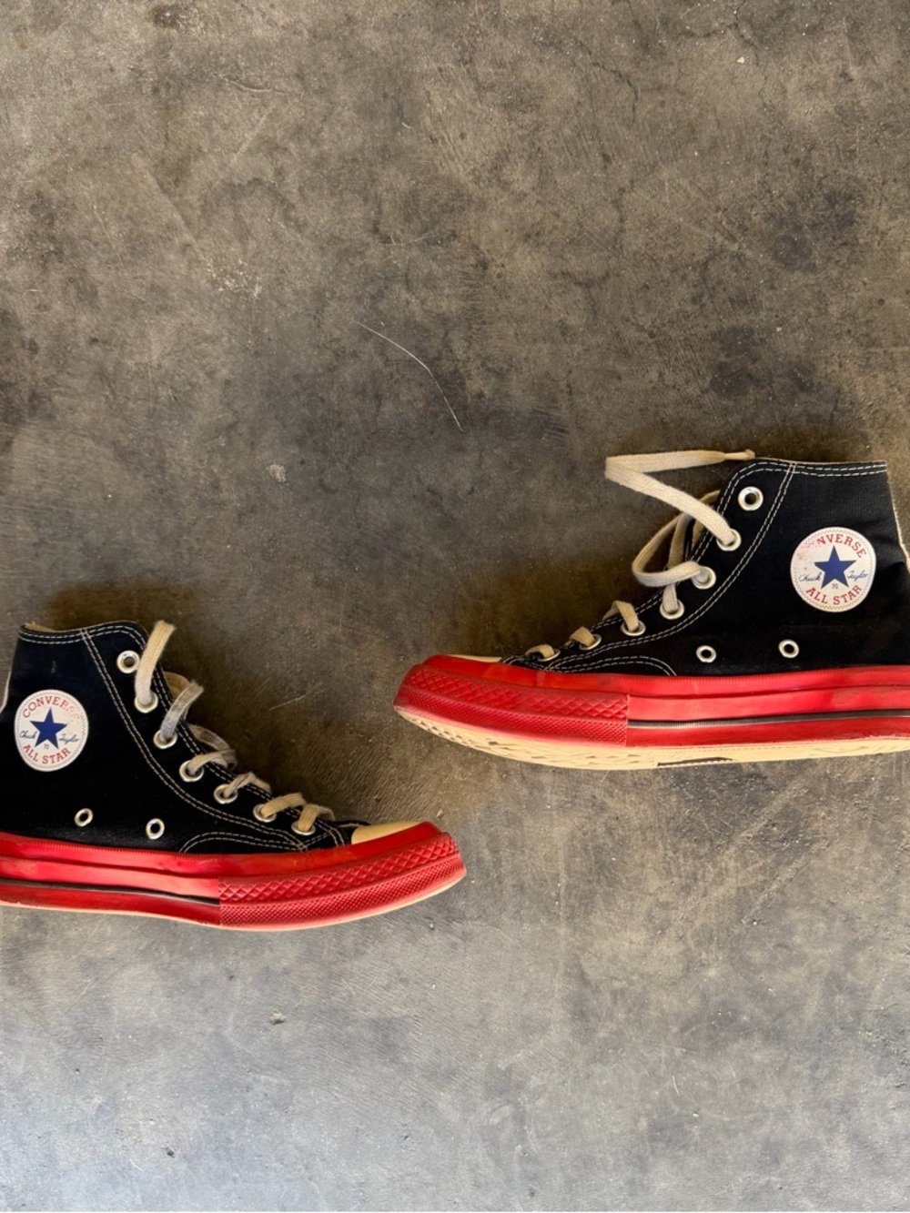 Converse x COMME des GARCONS PLAY Chuck 70 High Black Red Sole Men’s Size 4 US - Picture 2 of 6
